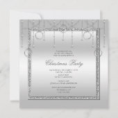 Fijne Sterren & Ringen Zilveren Kerstfeest Kaart (Voorkant)