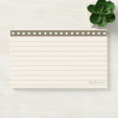 Fijne sterrenheader op bruin en zandbeige post-it® notes (Kantoor)