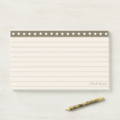 Fijne sterrenheader op bruin en zandbeige post-it® notes (Op bureau)