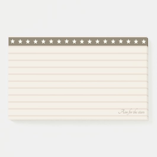 Fijne sterrenheader op bruin en zandbeige post-it® notes (Voorkant)