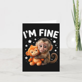 Fijne sterrenhemel schattige baby aap knuffel sarc kaart