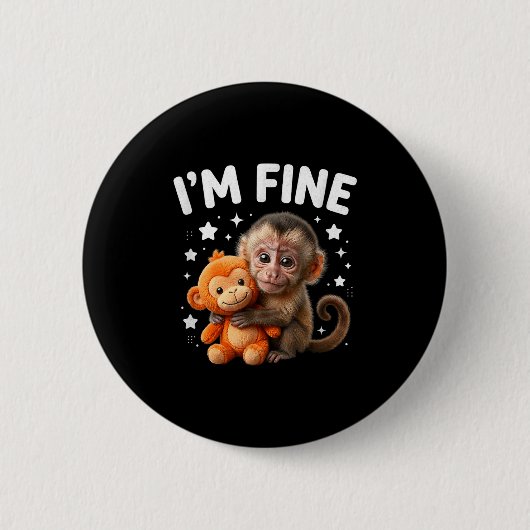 Fijne sterrenhemel schattige baby aap knuffel sarc ronde button 5,7 cm (Voorkant)