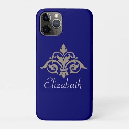 Fijne stijlvolle en elegante damast monogram Case-Mate iPhone case (Achterkant)
