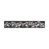 Fijne stoffige paarse bloem waterverf, zwart uitnodigingen wikkel (Vlak)