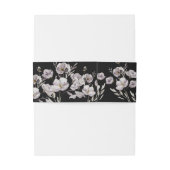 Fijne stoffige paarse bloem waterverf, zwart uitnodigingen wikkel (Achterkant Voorbeeld)