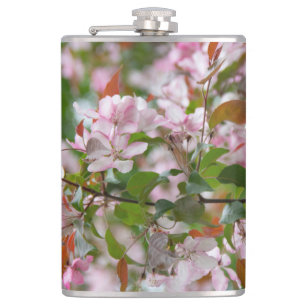 Fijne tak met bloemen appelboom heupfles