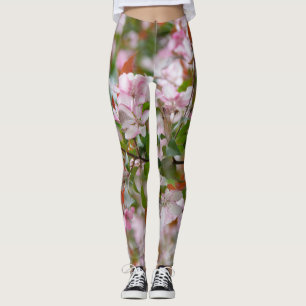 Fijne tak met bloemen appelboom leggings
