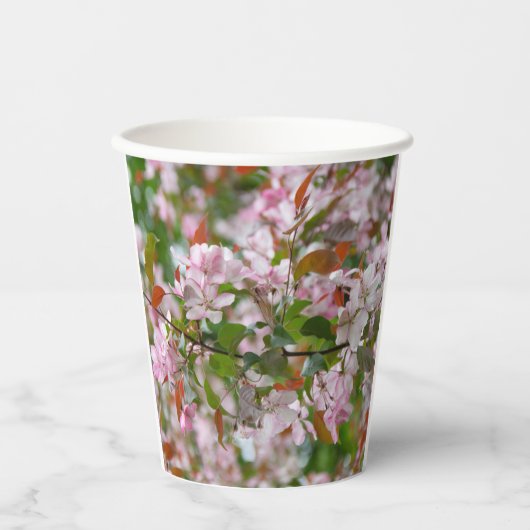 Fijne tak met bloemen appelboom papieren bekers (Voorkant)
