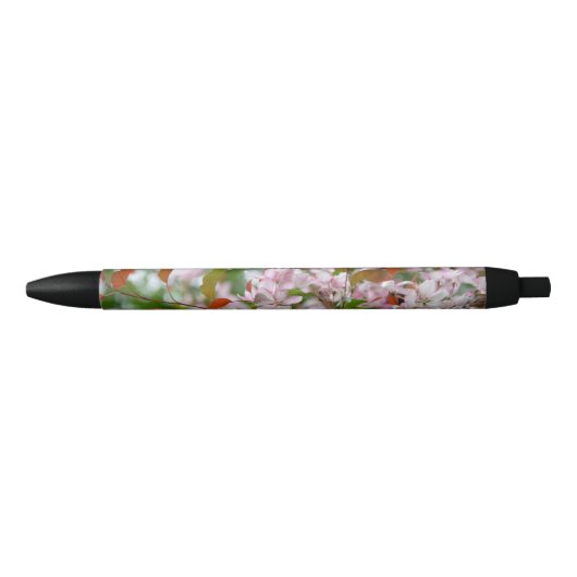 Fijne tak met bloemen appelboom zwarte inkt pen (Voorkant)