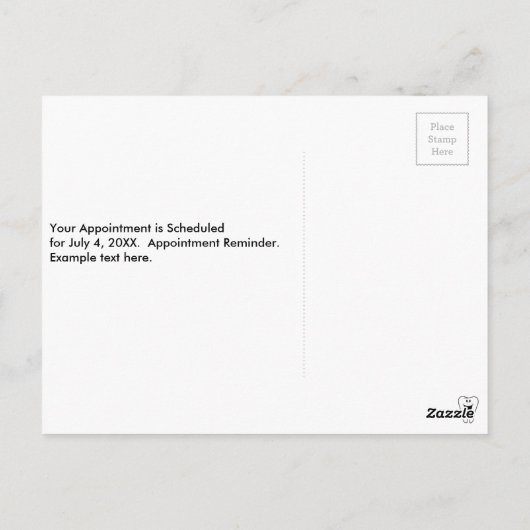 Fijne tanden op maat van uw tandheelkundige prakti briefkaart (Achterkant)