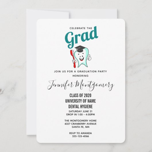 Fijne tandheelkundige verzorging met studiepomhull kaart (Voorkant)