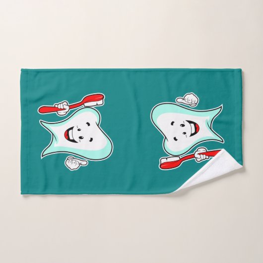 Fijne tandheelkundige verzorging met tandenborstel bad handdoek (Handdoek)