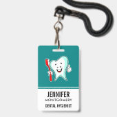 Fijne tandheelkundige verzorging met tandenborstel badge (Front with Lanyard)