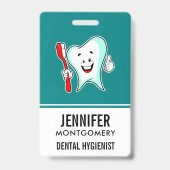 Fijne tandheelkundige verzorging met tandenborstel badge (Back)