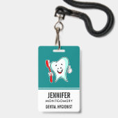 Fijne tandheelkundige verzorging met tandenborstel badge (Back with Lanyard)