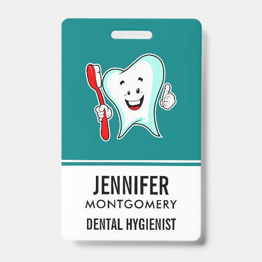 Fijne tandheelkundige verzorging met tandenborstel badge (Front)