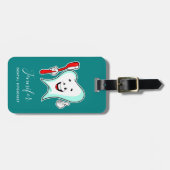 Fijne tandheelkundige verzorging met tandenborstel bagagelabel (Voorkant horizontaal)