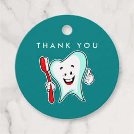 Fijne tandheelkundige verzorging met tandenborstel bedankjes labels