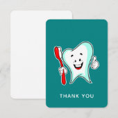 Fijne tandheelkundige verzorging met tandenborstel bedankkaart (Voorkant / Achterkant)