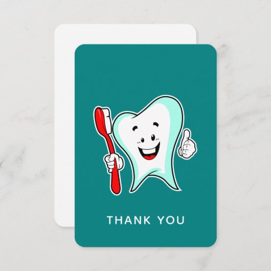 Fijne tandheelkundige verzorging met tandenborstel bedankkaart (Voorkant / Achterkant)