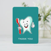 Fijne tandheelkundige verzorging met tandenborstel bedankkaart (Staand voorkant)