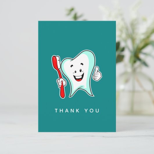 Fijne tandheelkundige verzorging met tandenborstel bedankkaart (Staand voorkant)