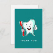Fijne tandheelkundige verzorging met tandenborstel bedankkaart (Voorkant / Achterkant)