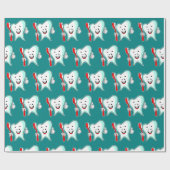 Fijne tandheelkundige verzorging met tandenborstel cadeaupapier (Vlak)