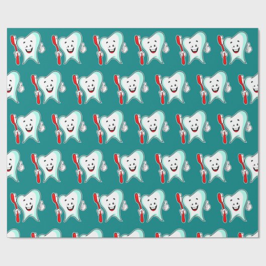 Fijne tandheelkundige verzorging met tandenborstel cadeaupapier (Vlak)