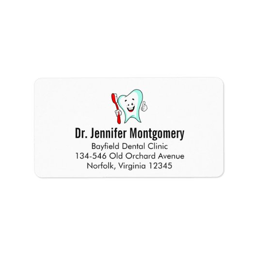 Fijne tandheelkundige verzorging met tandenborstel etiket (Voorkant)