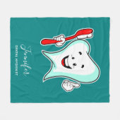 Fijne tandheelkundige verzorging met tandenborstel fleece deken (Voorkant (Horizontaal))