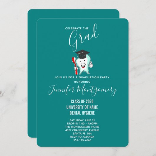 Fijne tandheelkundige verzorging met tandenborstel kaart (Voorkant / Achterkant)