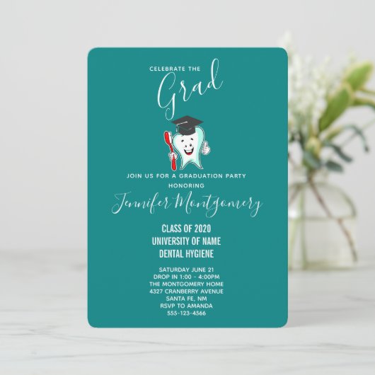 Fijne tandheelkundige verzorging met tandenborstel kaart (Staand voorkant)