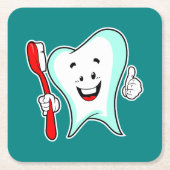 Fijne tandheelkundige verzorging met tandenborstel kartonnen onderzetters (Voorkant)