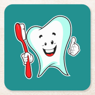 Fijne tandheelkundige verzorging met tandenborstel kartonnen onderzetters