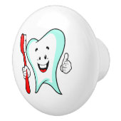 Fijne tandheelkundige verzorging met tandenborstel keramische knop (Rechts)