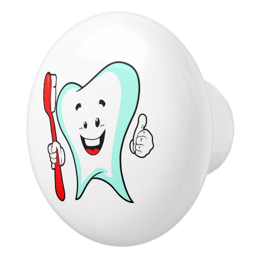 Fijne tandheelkundige verzorging met tandenborstel keramische knop (Rechts)