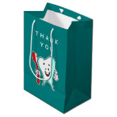 Fijne tandheelkundige verzorging met tandenborstel medium cadeauzakje (Voorkant Gekanteld)