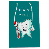 Fijne tandheelkundige verzorging met tandenborstel medium cadeauzakje (Voorkant)