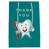 Fijne tandheelkundige verzorging met tandenborstel medium cadeauzakje (Achterkant)