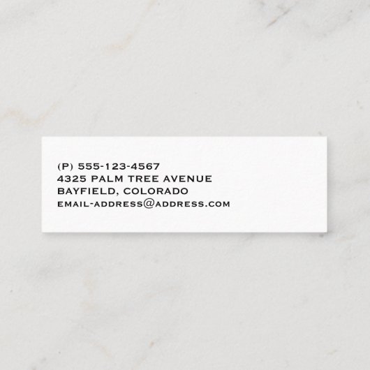 Fijne tandheelkundige verzorging met tandenborstel mini visitekaartje (Achterkant)