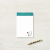 Fijne tandheelkundige verzorging met tandenborstel post-it® notes (Op bureau)