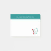 Fijne tandheelkundige verzorging met tandenborstel post-it® notes (Voorkant)