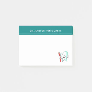 Fijne tandheelkundige verzorging met tandenborstel post-it® notes