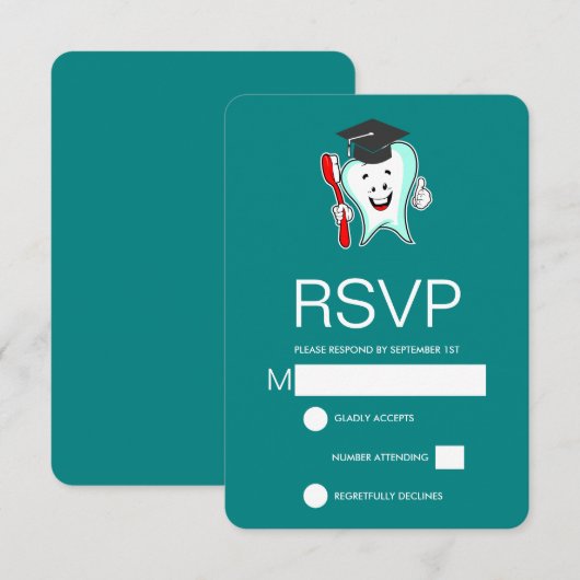 Fijne tandheelkundige verzorging met tandenborstel RSVP kaartje (Voorkant / Achterkant)