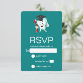 Fijne tandheelkundige verzorging met tandenborstel RSVP kaartje (Staand voorkant)