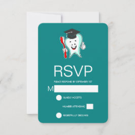Fijne tandheelkundige verzorging met tandenborstel RSVP kaartje