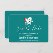 Fijne tandheelkundige verzorging met tandenborstel save the date (Voorkant / Achterkant)