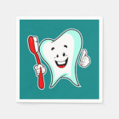 Fijne tandheelkundige verzorging met tandenborstel servet (Voorkant)