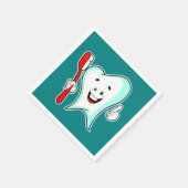 Fijne tandheelkundige verzorging met tandenborstel servet (Hoek)